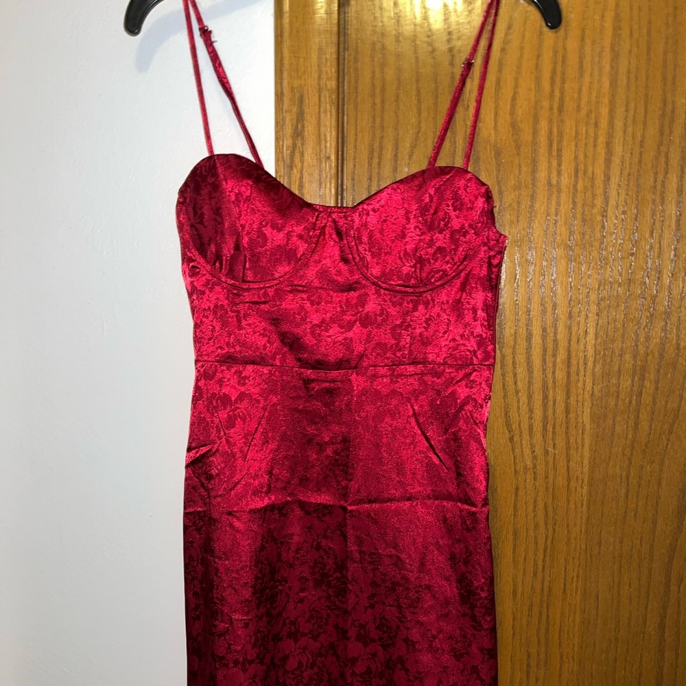 Red Princess Polly Mini Dress Satin